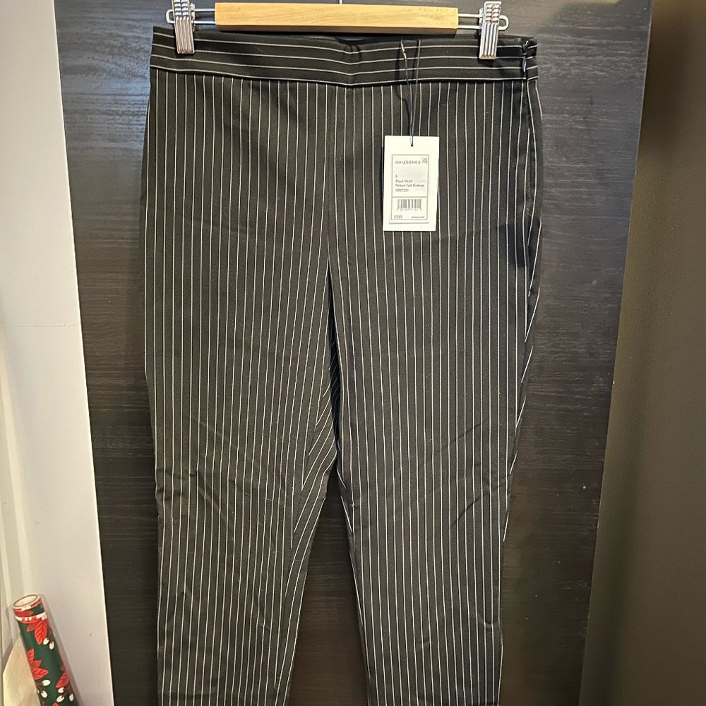 Theory Black Pinstripe Pants